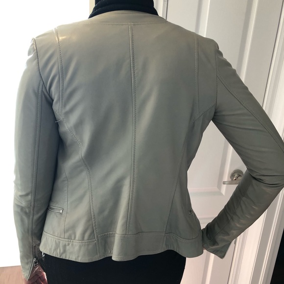 Danier grey leather women’s jacket - Picture 3 of 8